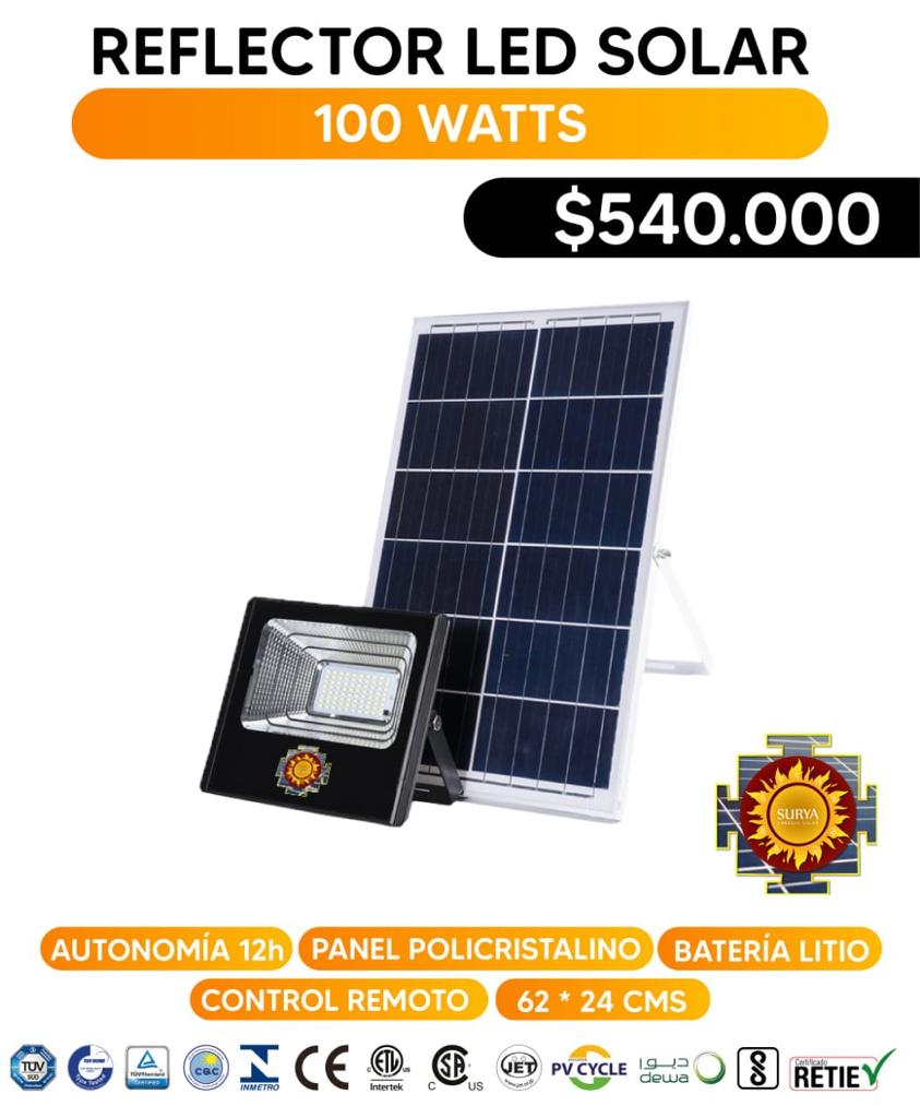 reflector led solar 100w – ENERGIA SOLAR SURYA